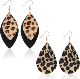 4 PCS Leopard Earrings, Faux Leather Leopard Print Earrings, Lightweight PU Leather Cheetah Print Dangle Earrings for Women Weddings, Parties, Ceremonies, Banquets, Gifts 4 PCS Leopard Earrings, Faux Leather Leopard Print Earrings, Lightweight PU Leather Cheetah Print Dangle Earrings for Women Weddings, Parties, Ceremonies, Banquets, Gifts