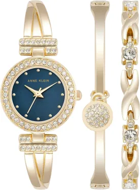 Anne Klein Women's Premium Crystal Accented Bangle Watch and Bracelet Set Anne Klein Women's Premium Crystal Accented Bangle Watch and Bracelet Set