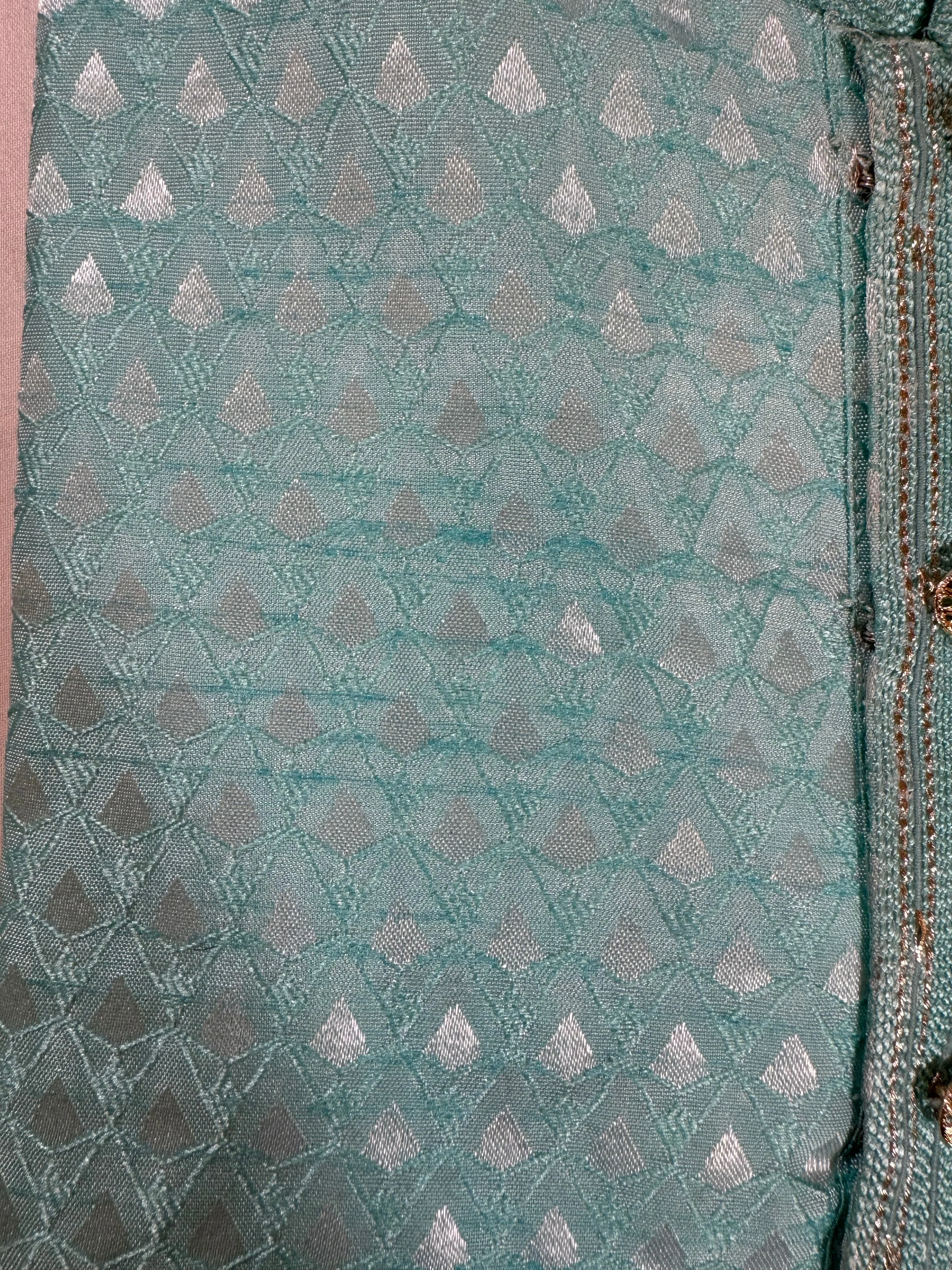 Appealing Pale Green Color Jacquard Kurta suit