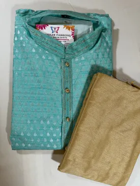 Appealing Pale Green Color Jacquard Kurta suit