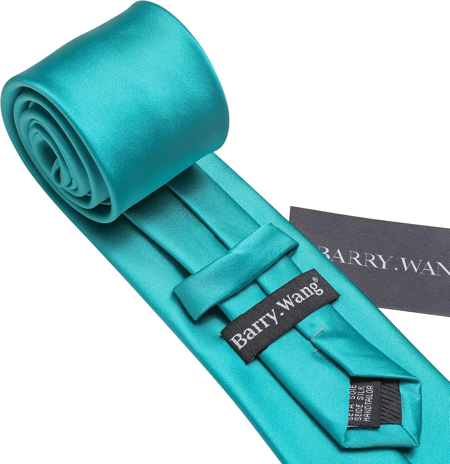 Barry.Wang Solid Men Tie Set Silk Woven Necktie Handkerchief Cufflinks Formal Wedding