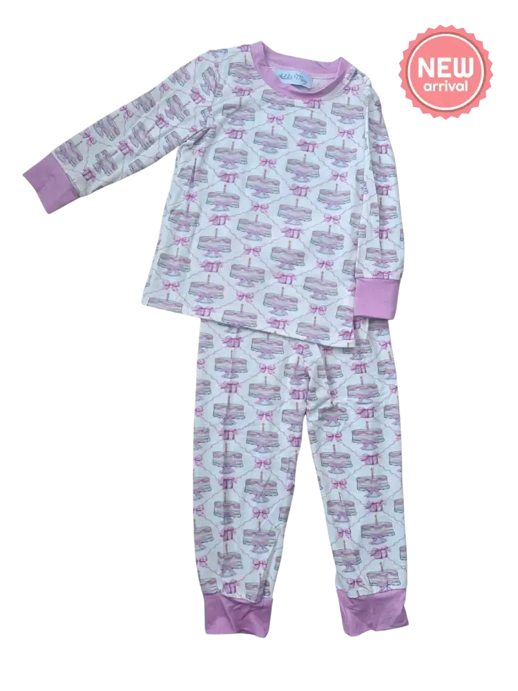 Birthday Pink Ruffle Pajama Pant Set - Bamboo