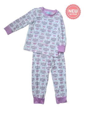 Birthday Pink Ruffle Pajama Pant Set - Bamboo