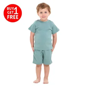 Boys summer pajama set Stone Blue t-shirt   shorts
