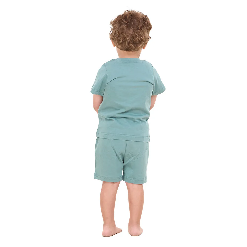 Boys summer pajama set Stone Blue t-shirt   shorts