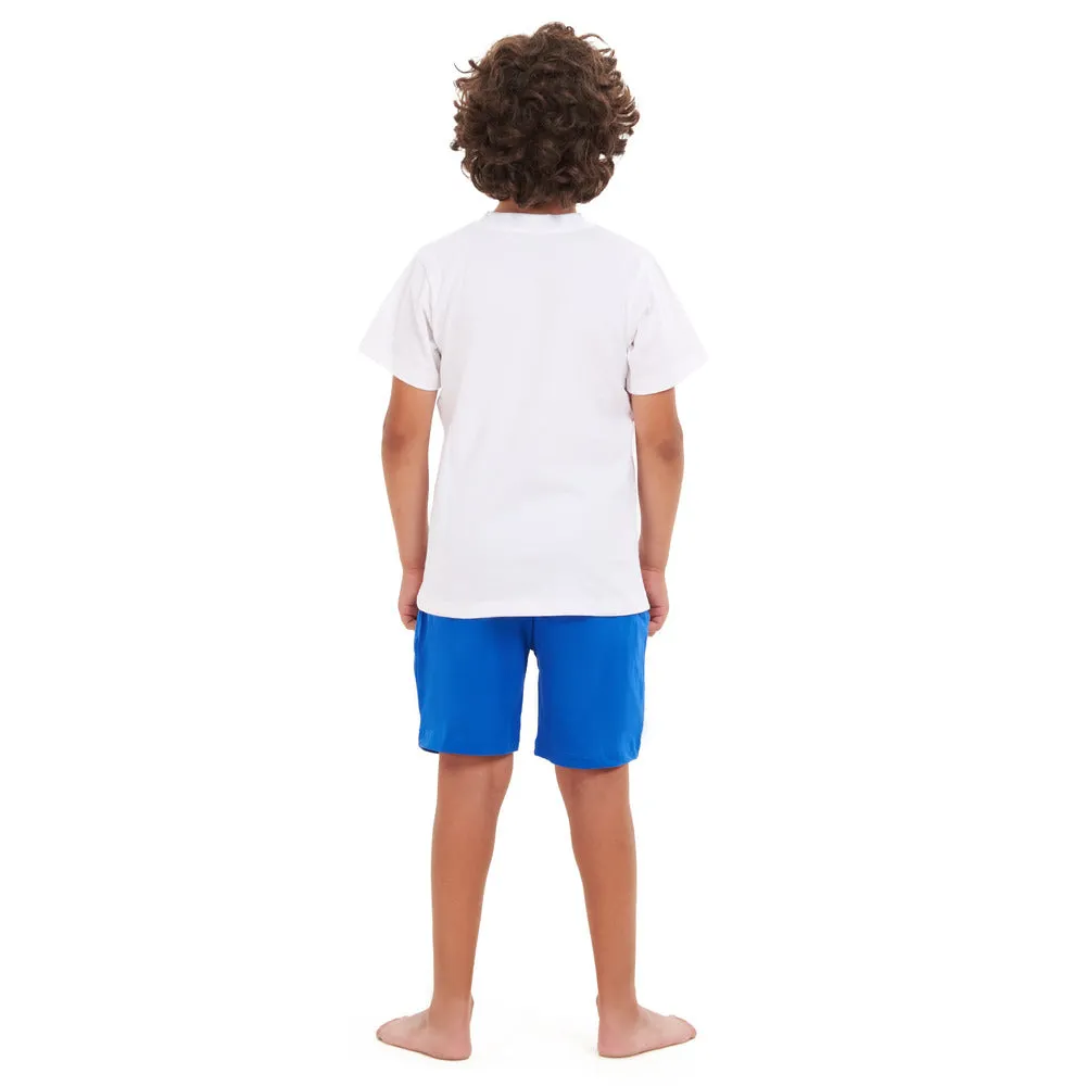 Boys summer pajama set Video games t-shirt  Blue shorts