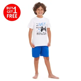Boys summer pajama set Video games t-shirt  Blue shorts