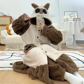 Cute Cartoon Kitty Hooded Pajamas Set