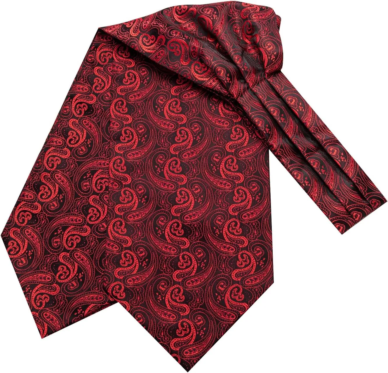 Dubulle Paisley Floral Ascot Tie for Men Self Tie Mens Cravat Tie and Pocket Square Cufflinks Wedding