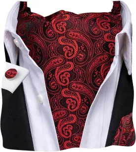 Dubulle Paisley Floral Ascot Tie for Men Self Tie Mens Cravat Tie and Pocket Square Cufflinks Wedding