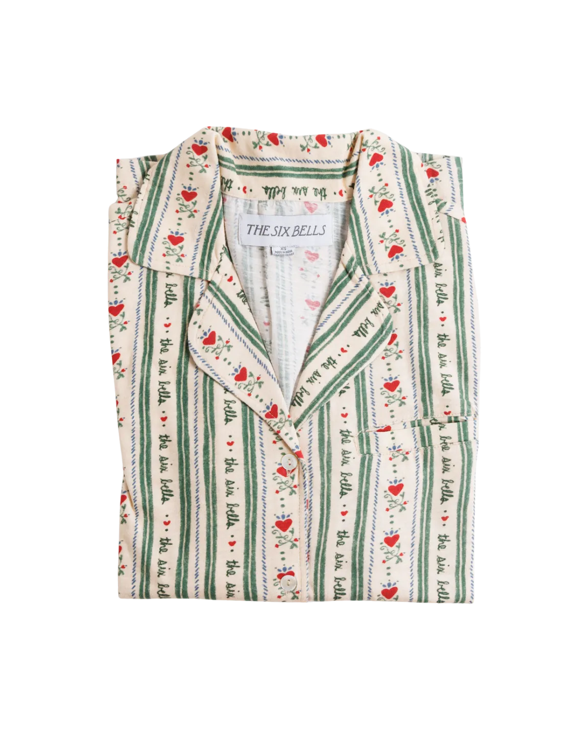 Ecru Logo Stripe Pajama Set