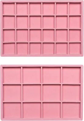 Frebeauty Stackable Velvet Jewelry Organizer Trays for Drawers Inserts Jewelry Storage Tray Display Case, Stud Earrings Bracelets Necklace Rings Accessories Trays for Women(Set of 2)(Pink) Frebeauty Stackable Velvet Jewelry Organizer Trays for Drawers Inserts Jewelry Storage Tray Display Case, Stud Earrings Bracelets Necklace Rings Accessories Trays for Women(Set of 2)(Pink)