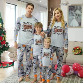 Halloween Family Pajama Trick or Treat Boo Matching Halloween Skull Print Sleepwear Family Look Pyjamas