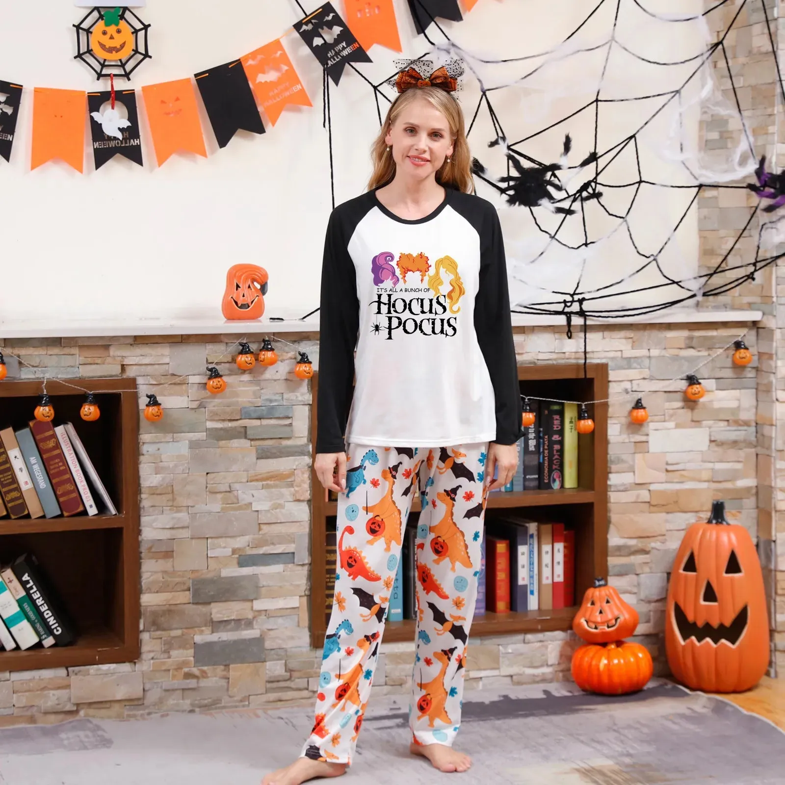 Halloween Family Pajama Trick or Treat Boo Matching Halloween Skull Print Sleepwear Family Look Pyjamas