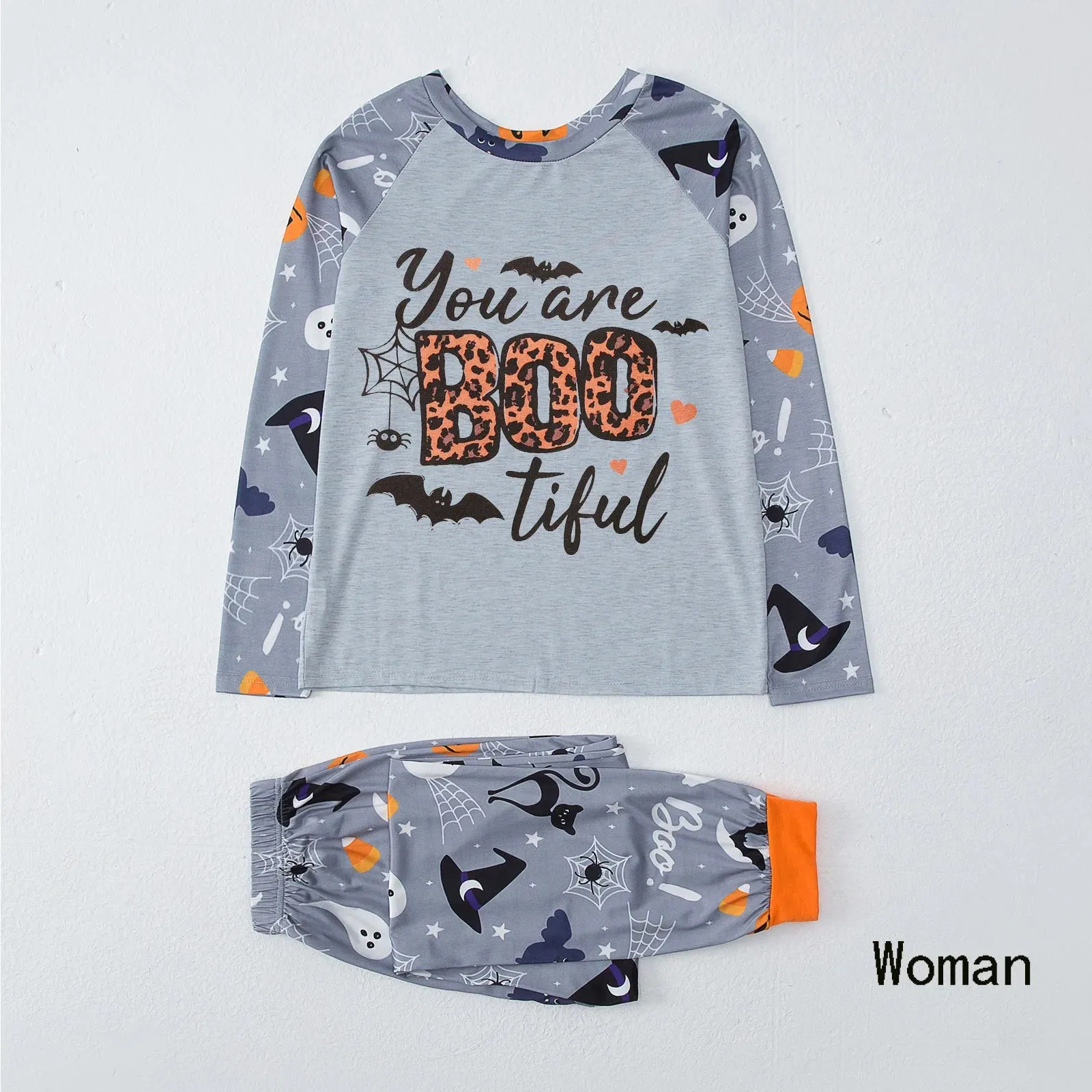 Halloween Family Pajama Trick or Treat Boo Matching Halloween Skull Print Sleepwear Family Look Pyjamas