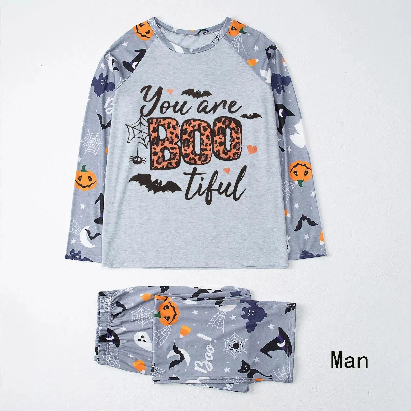 Halloween Family Pajama Trick or Treat Boo Matching Halloween Skull Print Sleepwear Family Look Pyjamas