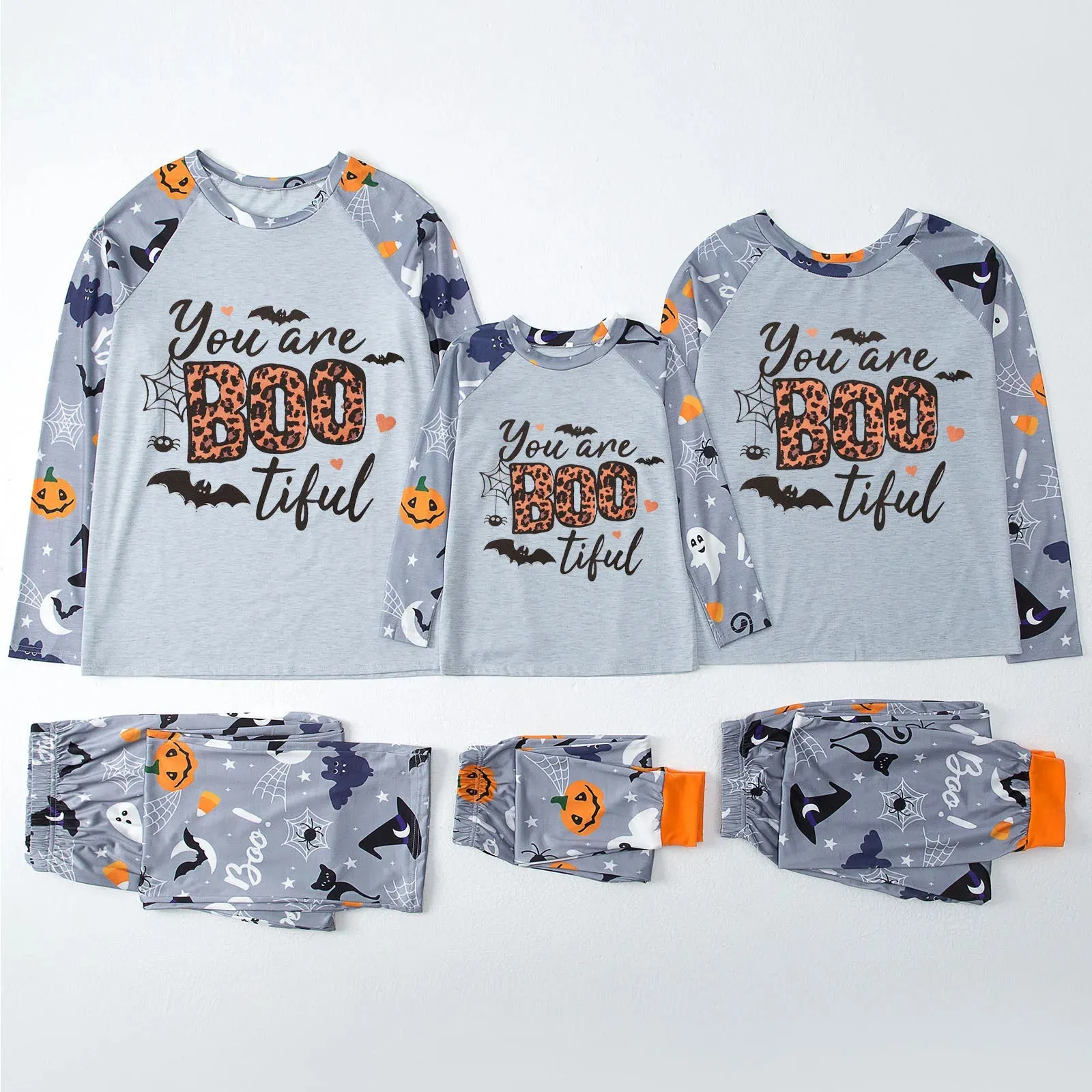 Halloween Family Pajama Trick or Treat Boo Matching Halloween Skull Print Sleepwear Family Look Pyjamas