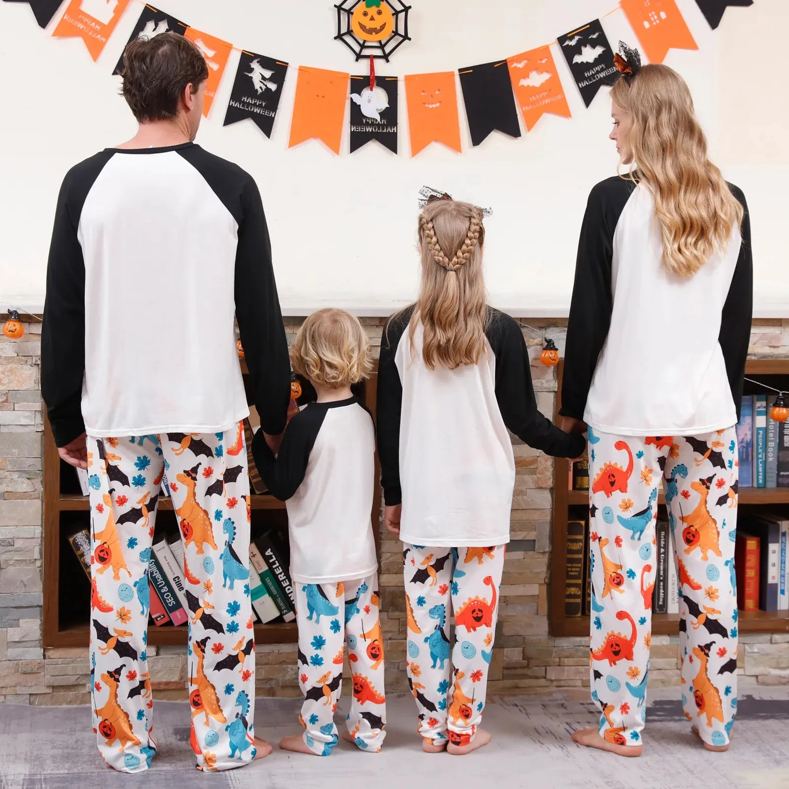 Halloween Family Pajama Trick or Treat Boo Matching Halloween Skull Print Sleepwear Family Look Pyjamas