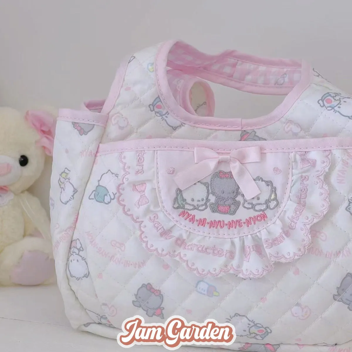 Handmade Sanrio Embroidery Tot Bag