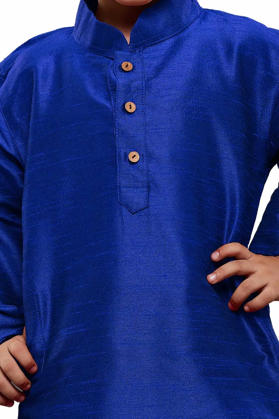 Jashvi Boys Blue Solid Kurta with Churidar