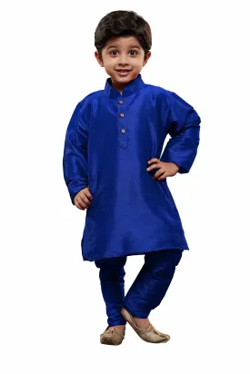 Jashvi Boys Blue Solid Kurta with Churidar