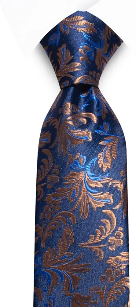 joy alice Ties Set Men Mixed Color Necktie Handkerchief Cufflinks Brooch 3.15 Formal