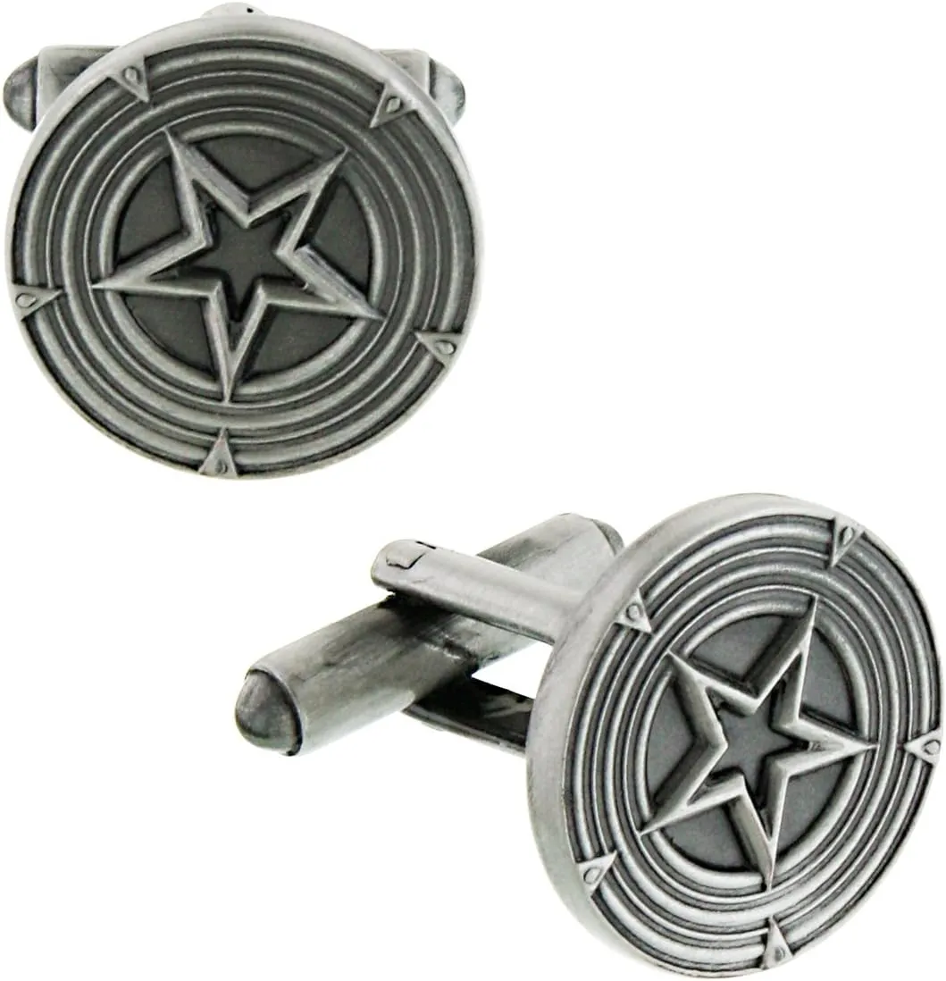 Marvel Comics Captain America Silver Shield Cuff Links