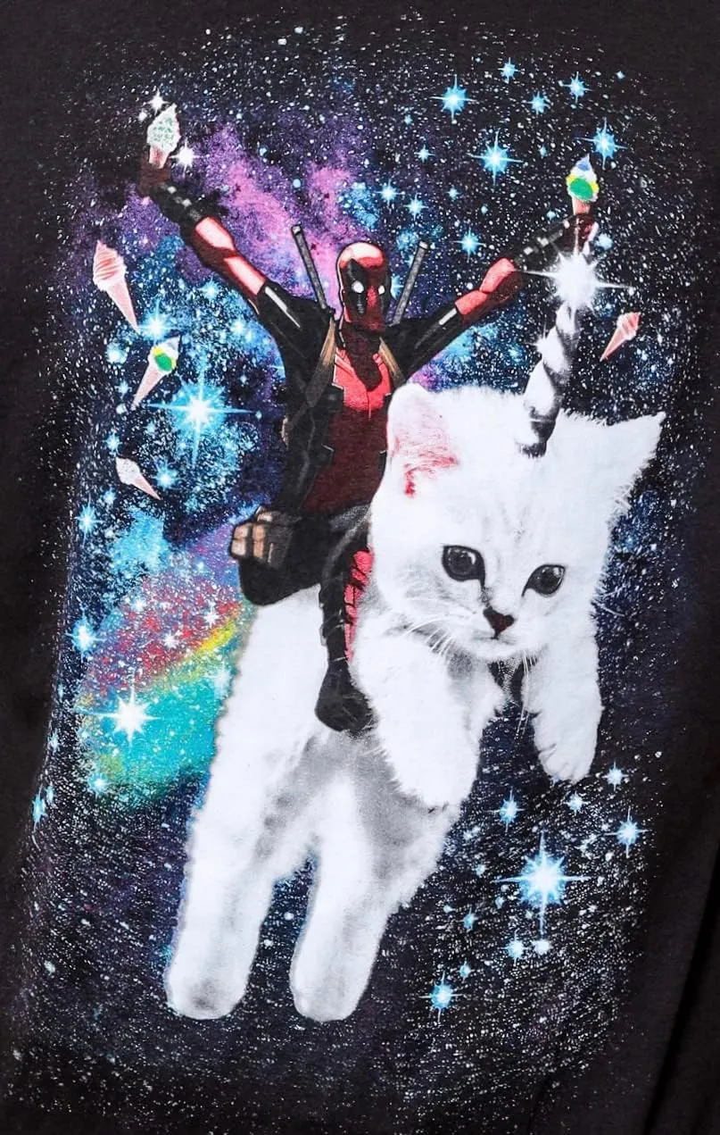 Marvel Deadpool Space Trip Unicorn Kitty Adult T-Shirt