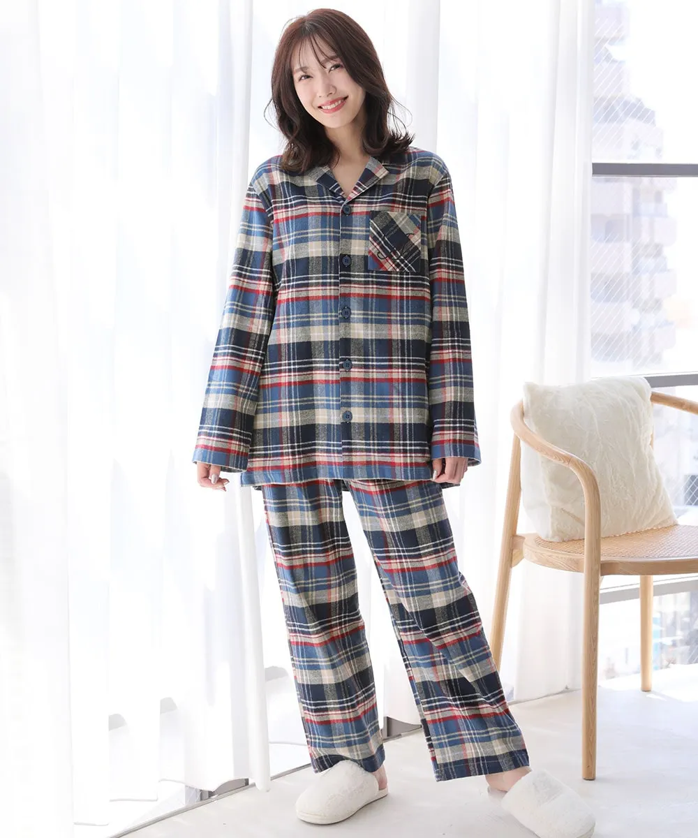 Pajamas Flannel shirt Top-Bottom Set
