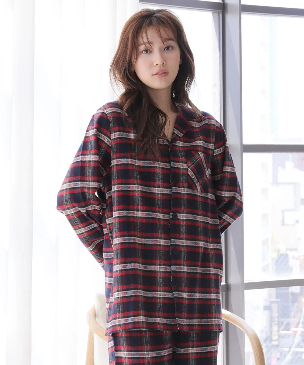 Pajamas Flannel shirt Top-Bottom Set