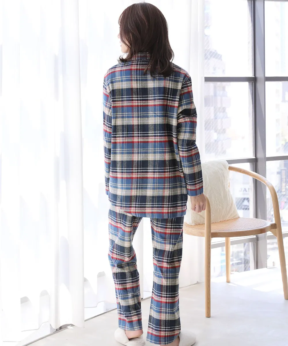 Pajamas Flannel shirt Top-Bottom Set