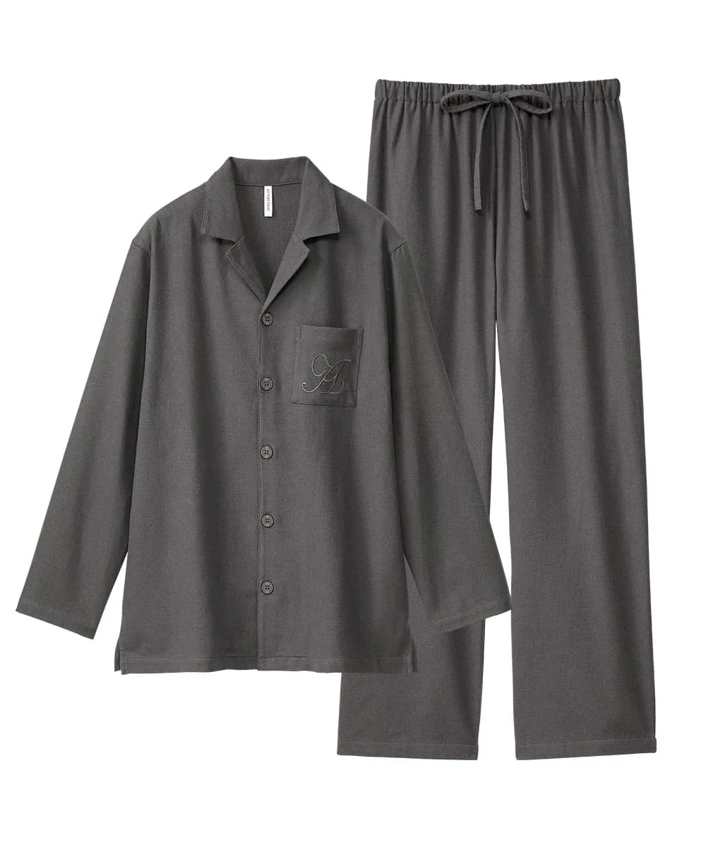 Pajamas Flannel shirt Top-Bottom Set