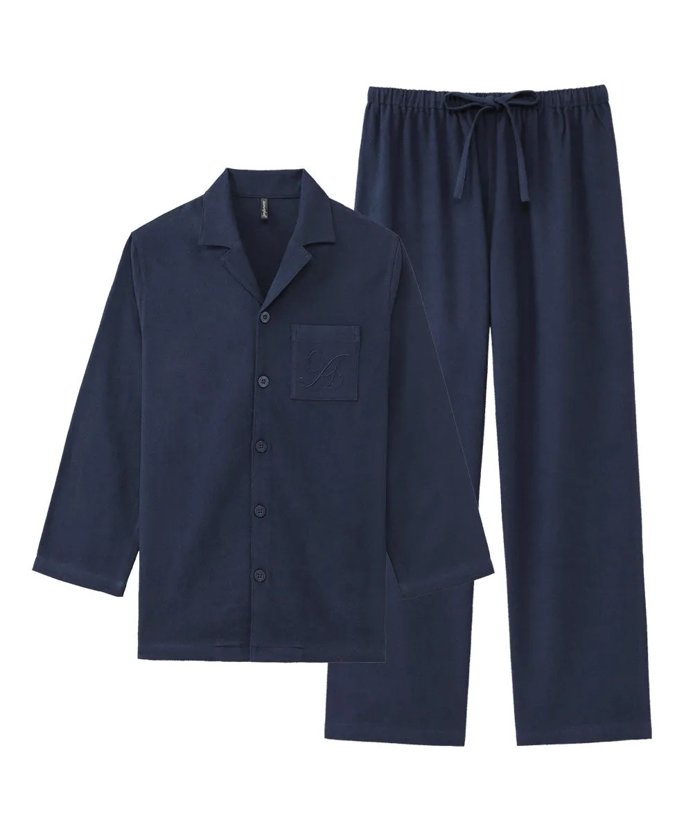 Pajamas Flannel shirt Top-Bottom Set