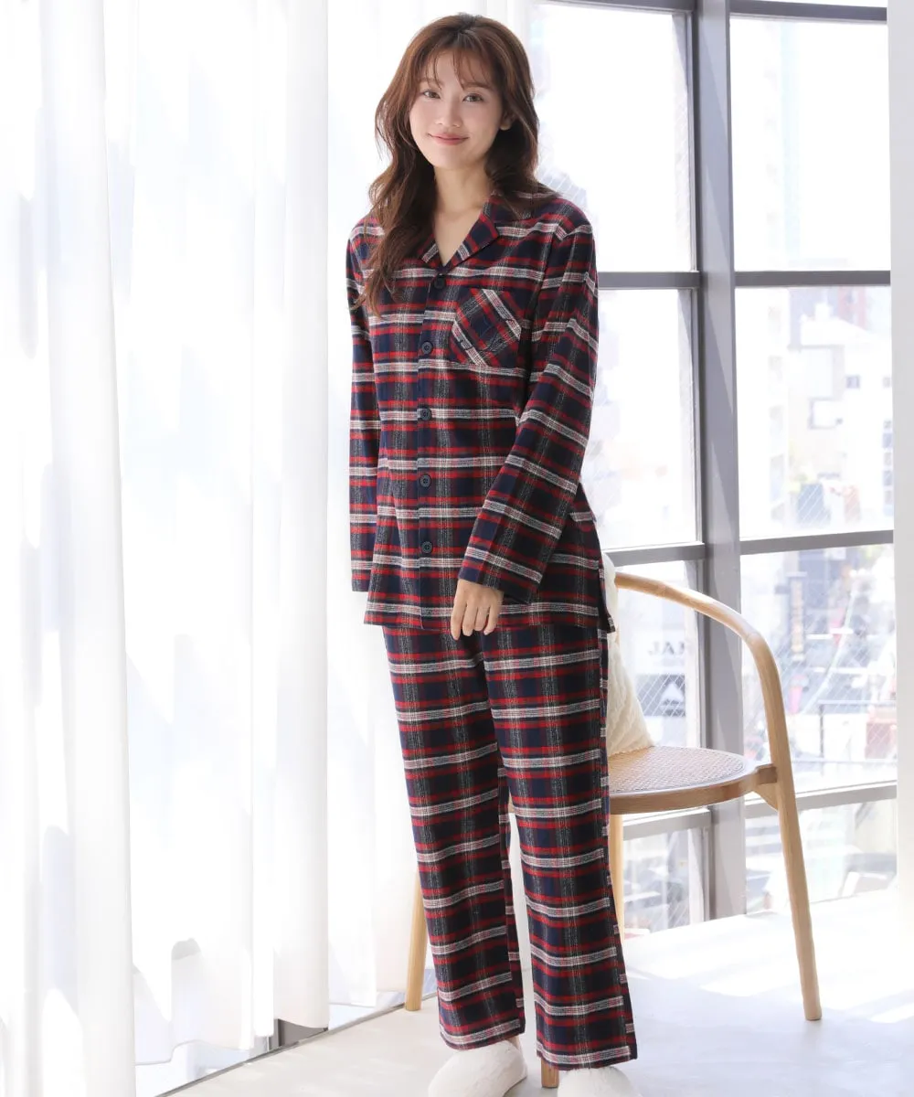 Pajamas Flannel shirt Top-Bottom Set