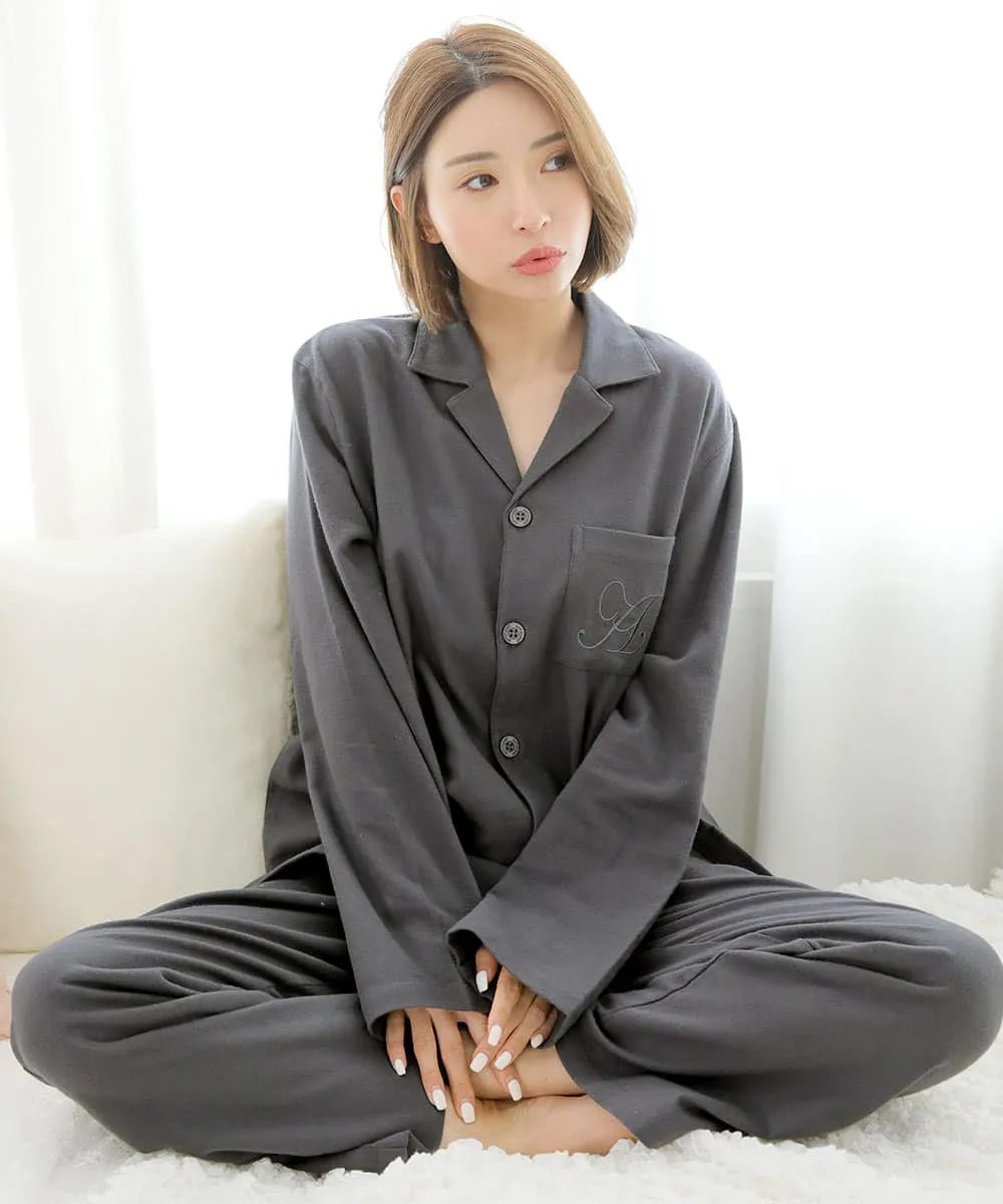 Pajamas Flannel shirt Top-Bottom Set