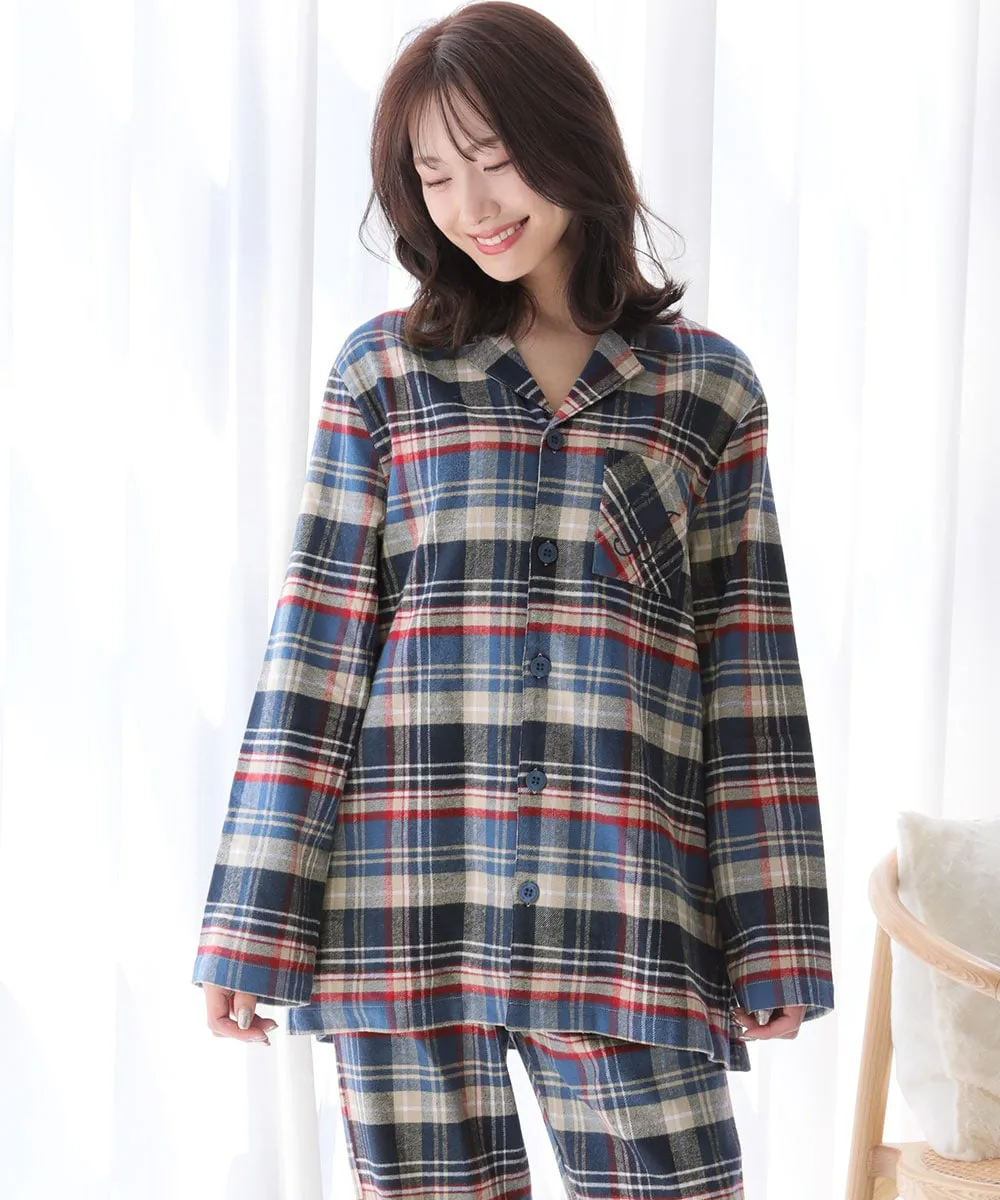 Pajamas Flannel shirt Top-Bottom Set