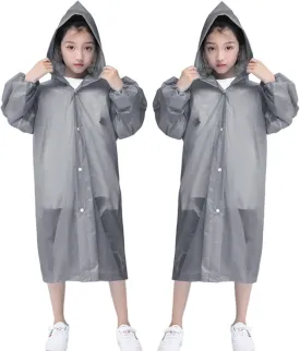 Raincoat Rain Poncho for Kids, 2-5 Pack Reusable EVA Rain Coats for 6-14 Boys Girls, Rain Jackets Gear with Hood