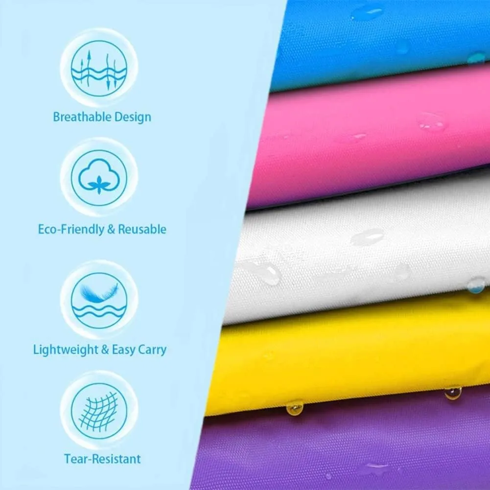 Raincoat Rain Poncho for Kids, 2-5 Pack Reusable EVA Rain Coats for 6-14 Boys Girls, Rain Jackets Gear with Hood