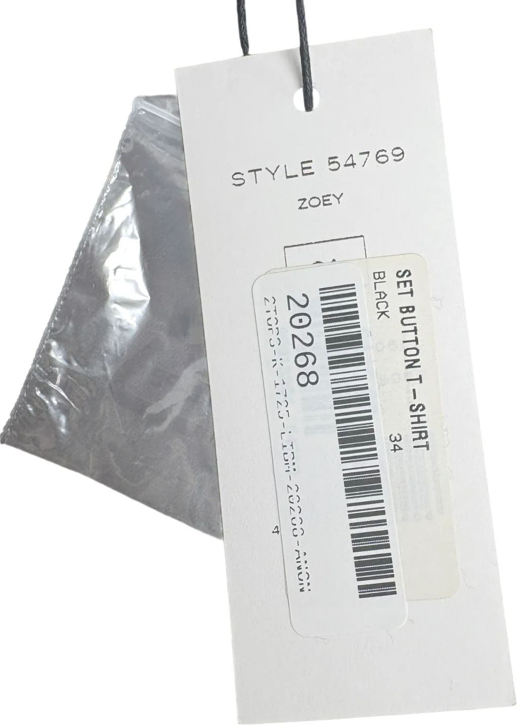 Set Black Zoey 100% Silk Button T-shirt UK 6