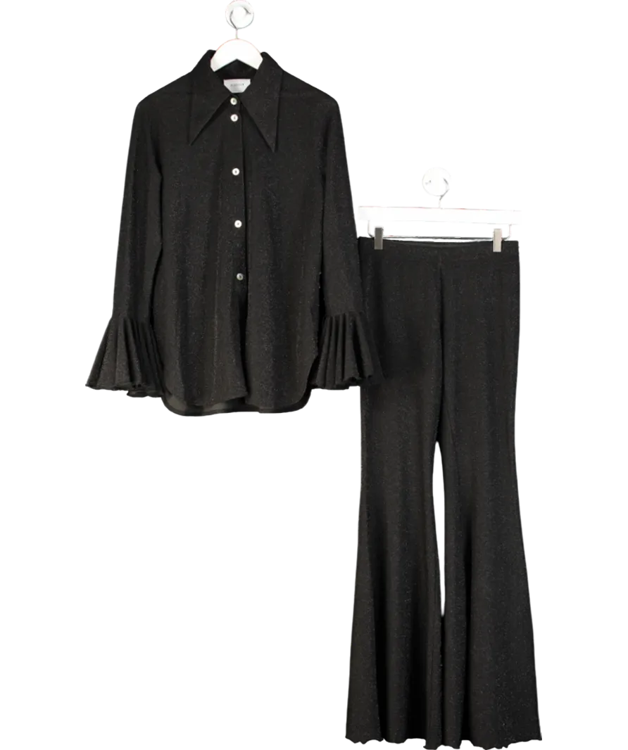 Sleeper Black Cosmos Lurex-detailing Pyjama Set UK M