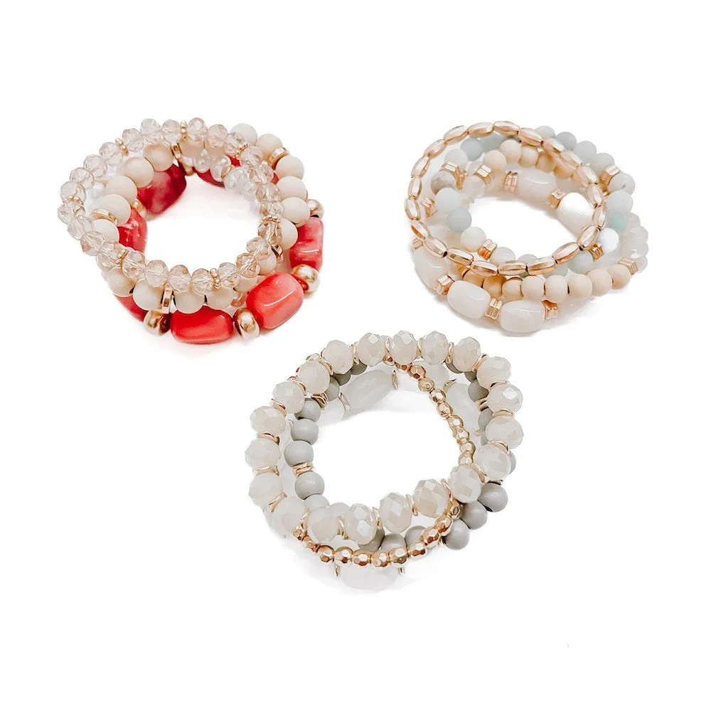 Stone Sunrise Combo Beaded Bracelet Set