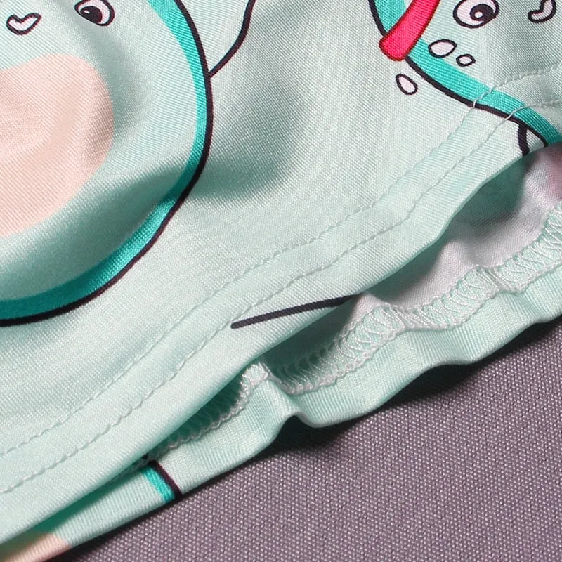 VenusFox Women's Sleepwear Cute Cartoon Print Short Set Pajamas for Women  Pajama Set Sweet Short Sleeve T Shirts & Shorts Summer Pajama