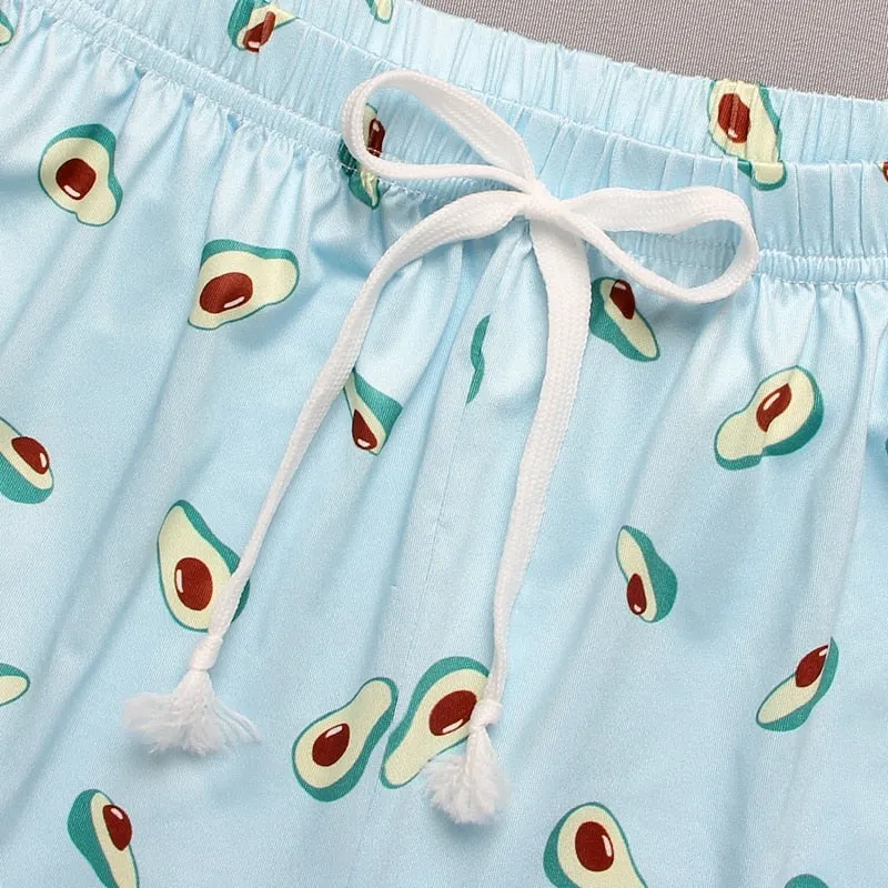 VenusFox Women's Sleepwear Cute Cartoon Print Short Set Pajamas for Women  Pajama Set Sweet Short Sleeve T Shirts & Shorts Summer Pajama