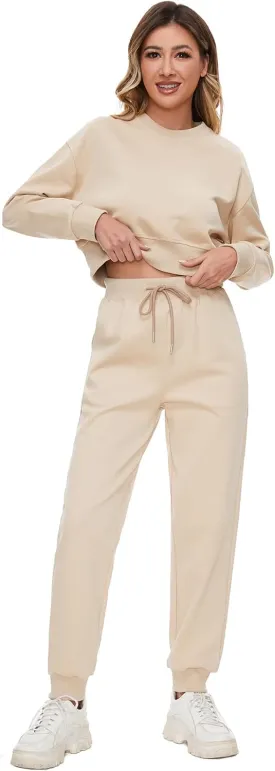 Women 2 Piece Outfits Sweatsuit Set Spring Half Zip Sweatshirts Wide Leg SweatpantvFall Loung Set Tracksuit