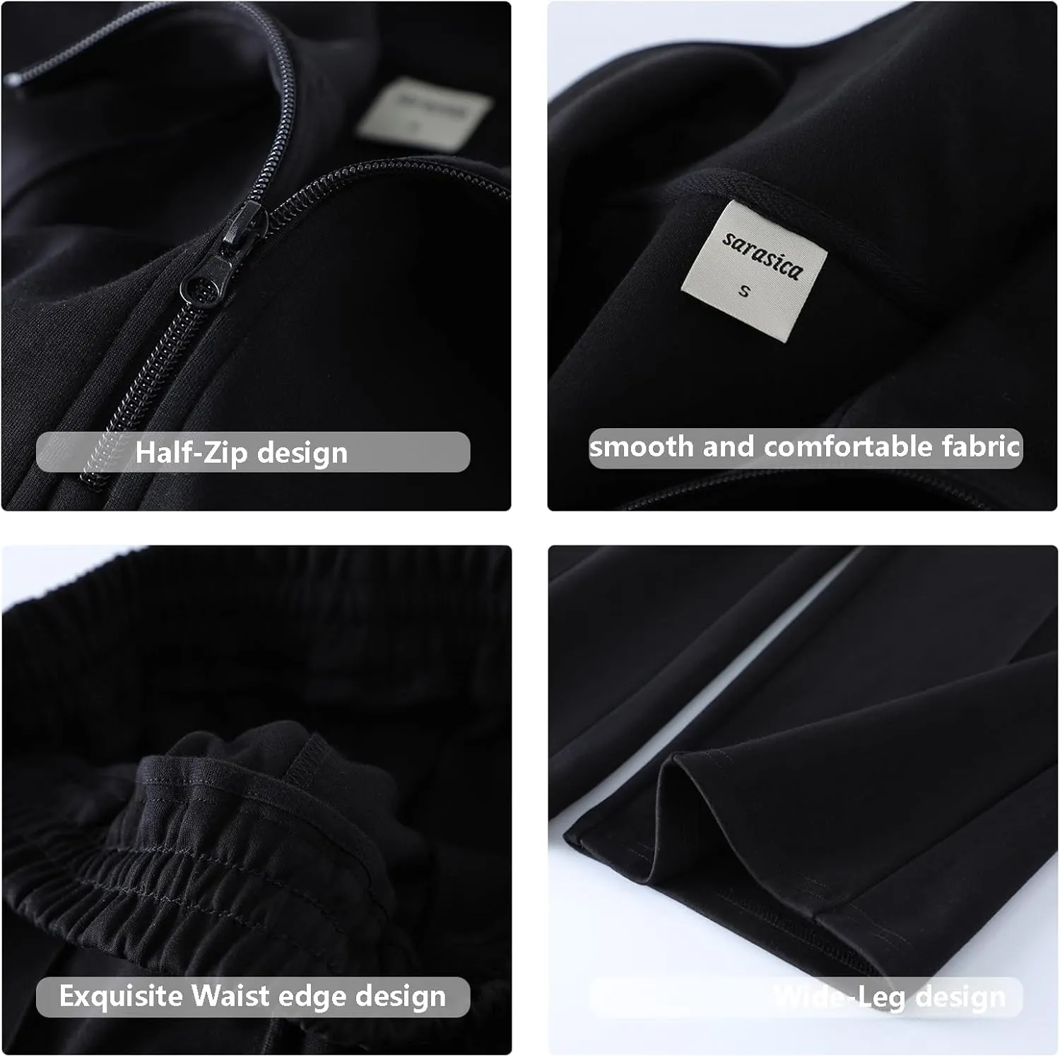 Women 2 Piece Outfits Sweatsuit Set Spring Half Zip Sweatshirts Wide Leg SweatpantvFall Loung Set Tracksuit