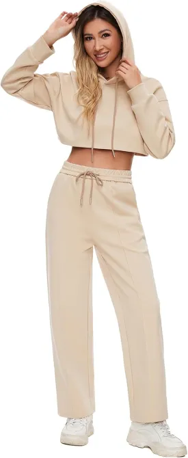 Women 2 Piece Outfits Sweatsuit Set Spring Half Zip Sweatshirts Wide Leg SweatpantvFall Loung Set Tracksuit