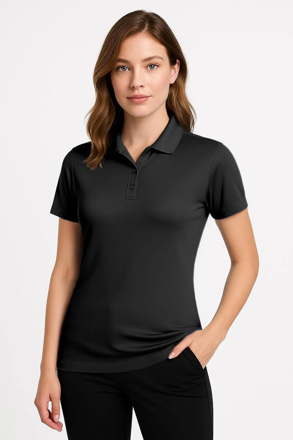 Women's Dry-Fit Golf Polo Shirts 3-Button Golf Polo's in 20 Colors XS-3XL Shirt