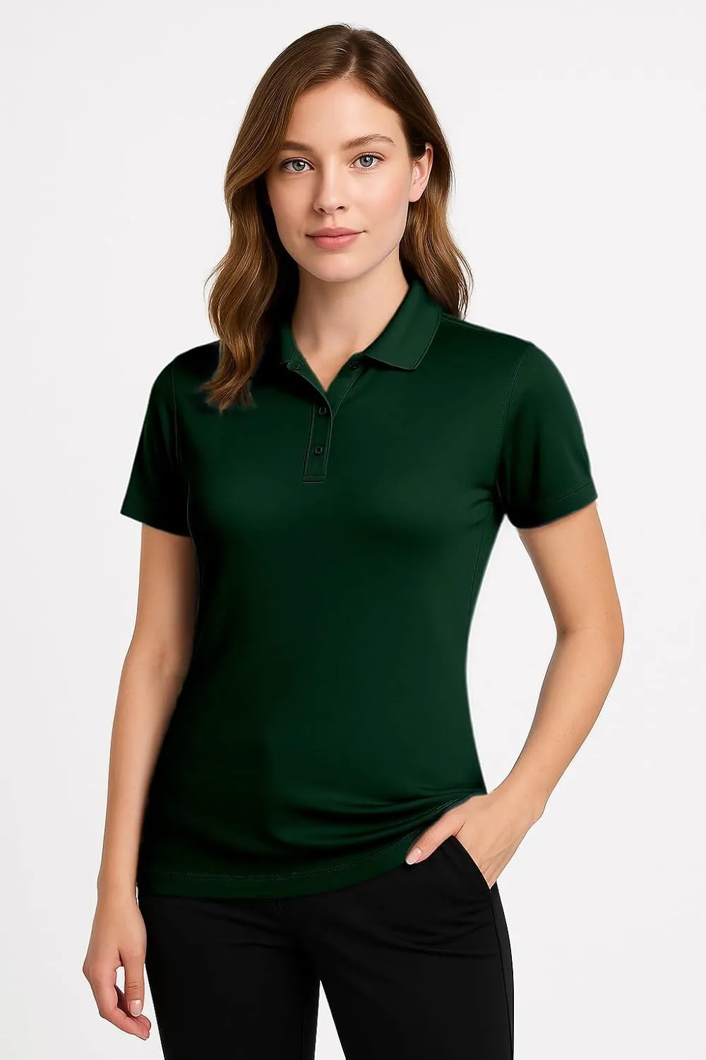 Women's Dry-Fit Golf Polo Shirts 3-Button Golf Polo's in 20 Colors XS-3XL Shirt