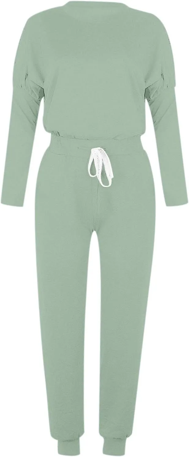 Womens Jogger Set Two Piece Lounge Set Long Sleeve Tops Jogger Sweatpants Track Sweats Suits Loungewear Pajama Sets
