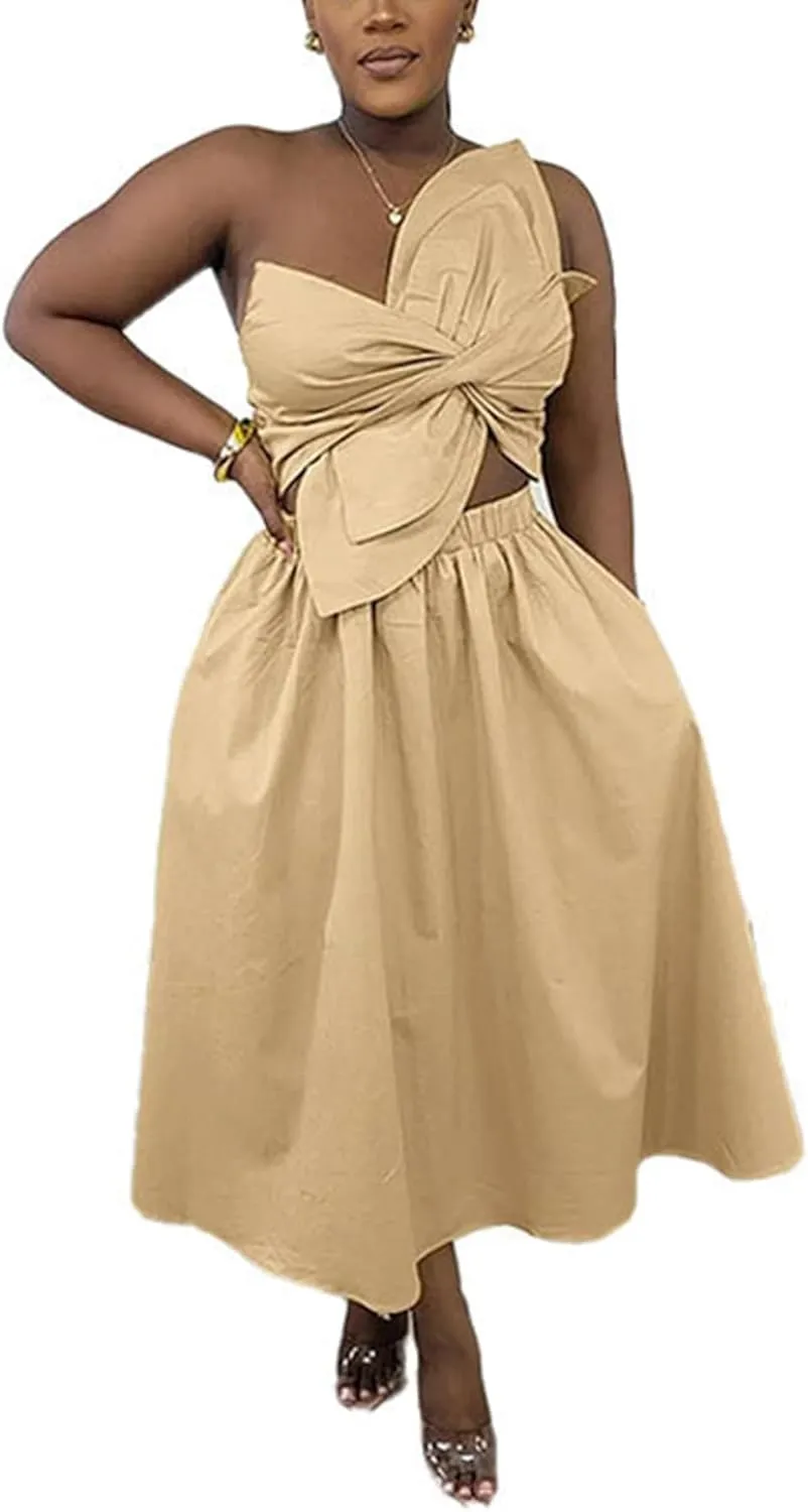 Women's Vacation Dress Sexy Cut Out Backless Floral Knot Sleeveless Pocket A Line Maxi Dress
